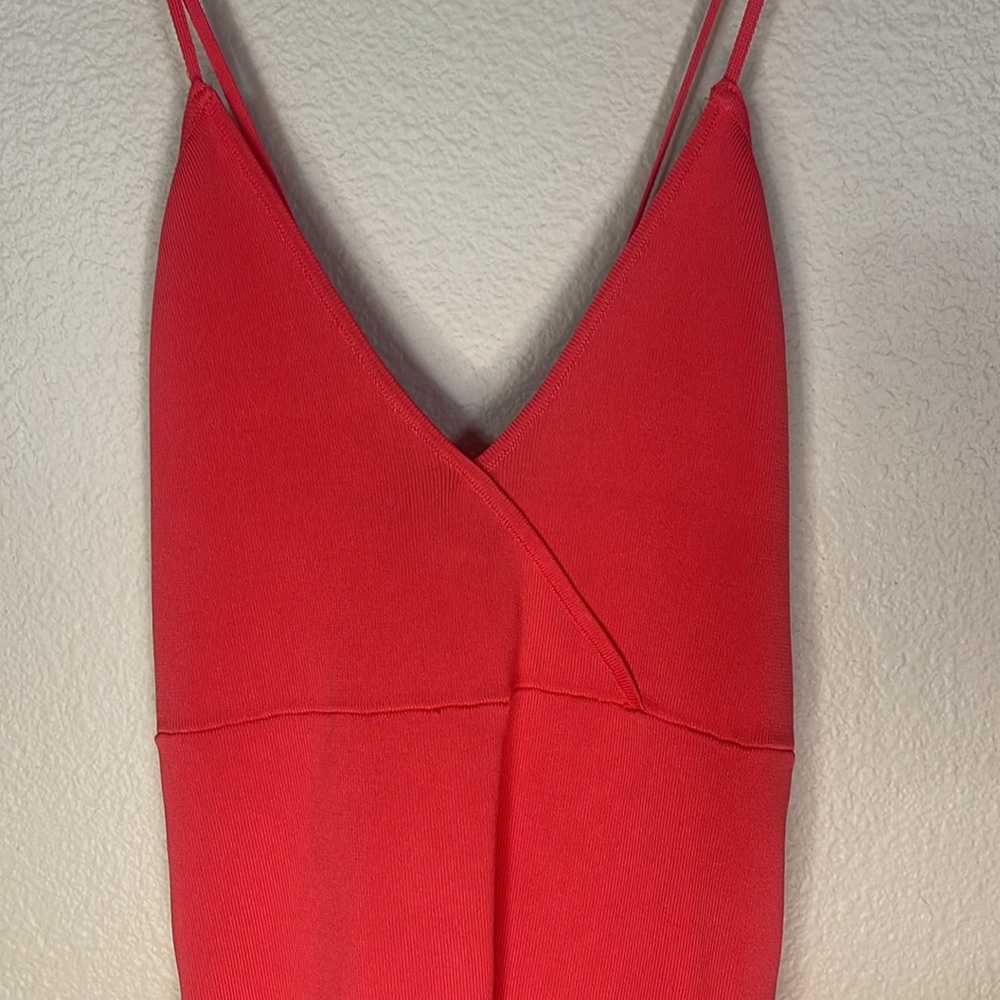 Zara knit wear bodycon women mini dress orange size S NWT - Picture 3 of 4